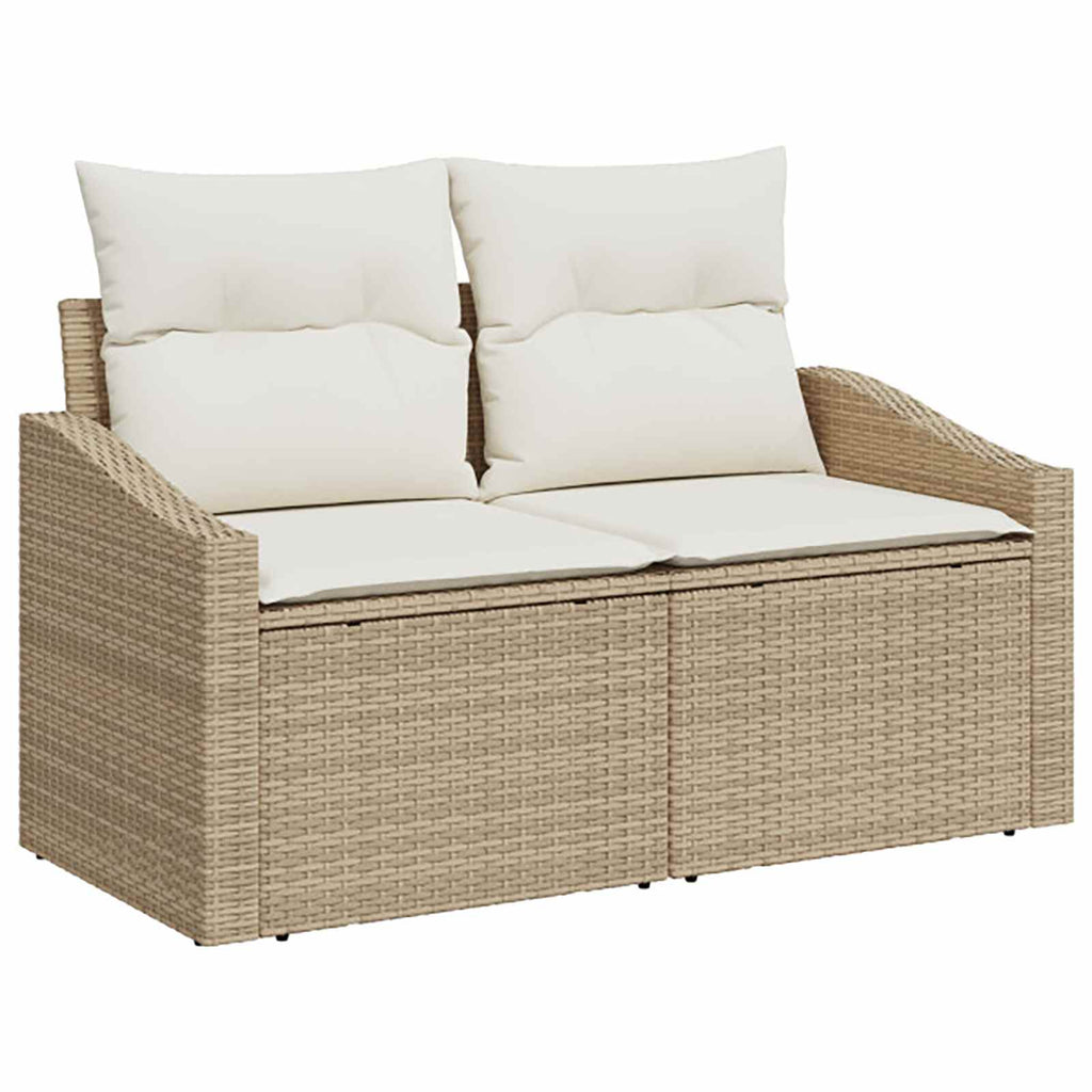 vidaXL Zestaw Sof 6 szt. Beżowy i kremowy Rattan polietylenowy i stal
