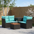 vidaXL Zestaw Sof 6 szt. Czarny i niebieski 55 x 55 x 37 cm