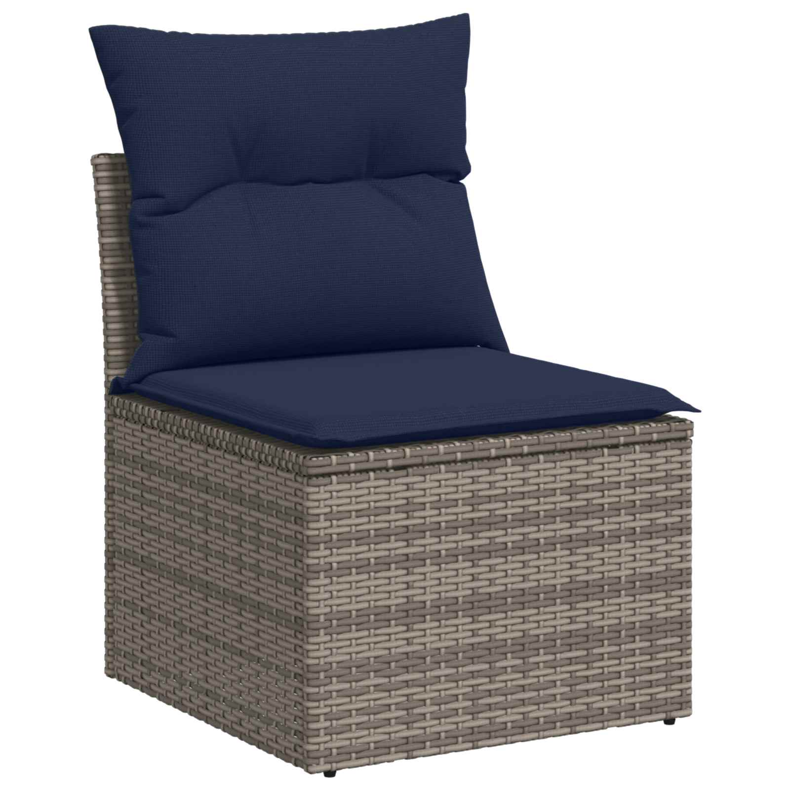 vidaXL Zestaw Sof 6 szt. Szary i granatowy Rattan polietylenowy i stal