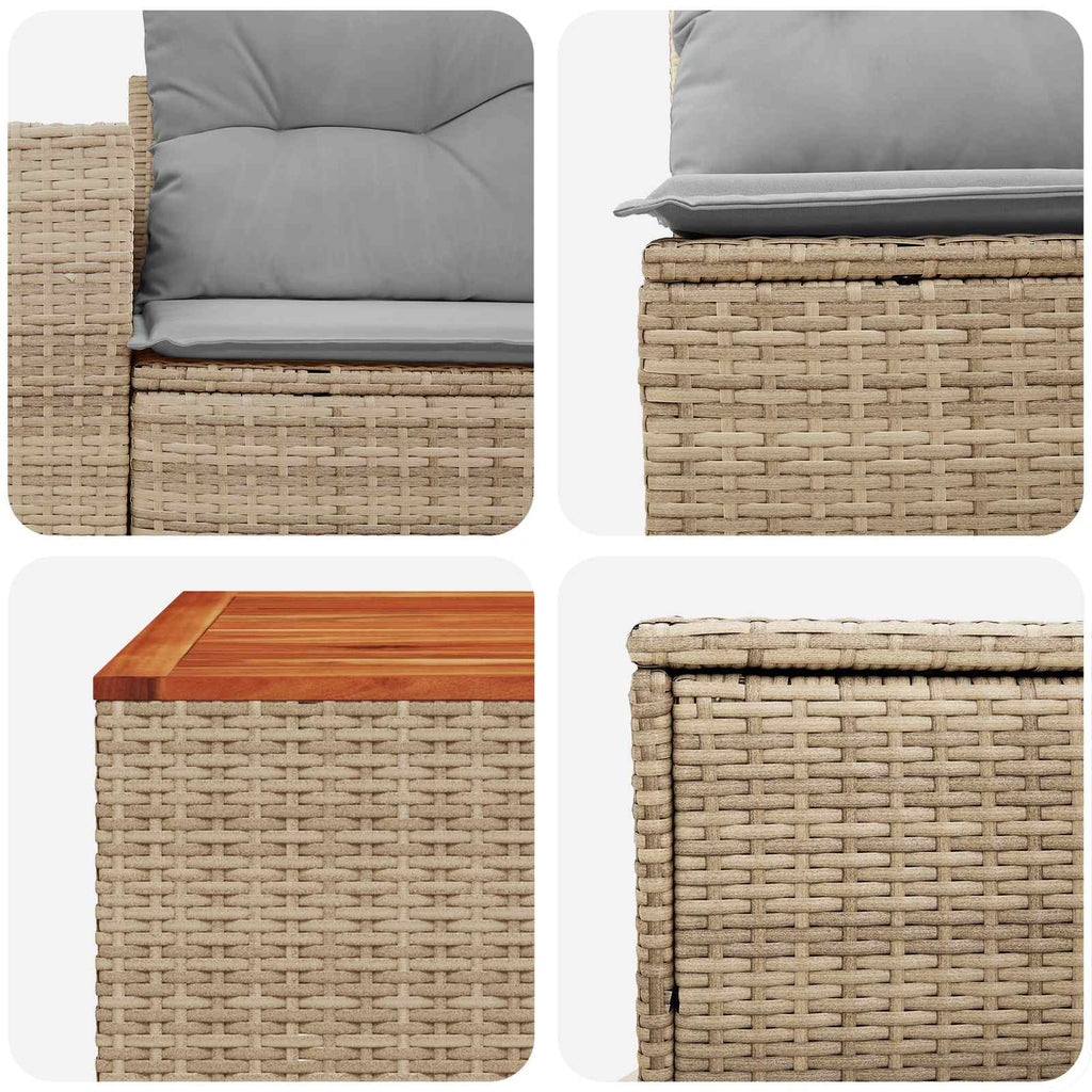 vidaXL Zestaw Sof 6 szt. Beżowy i jasnoszary