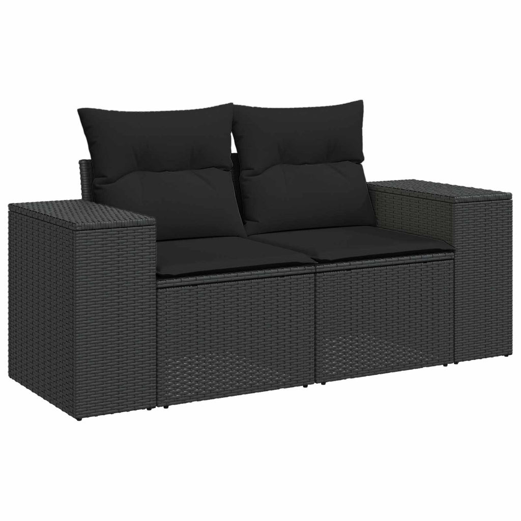 vidaXL Zestaw Sof 6 szt. Czarny Rattan polietylenowy i stal