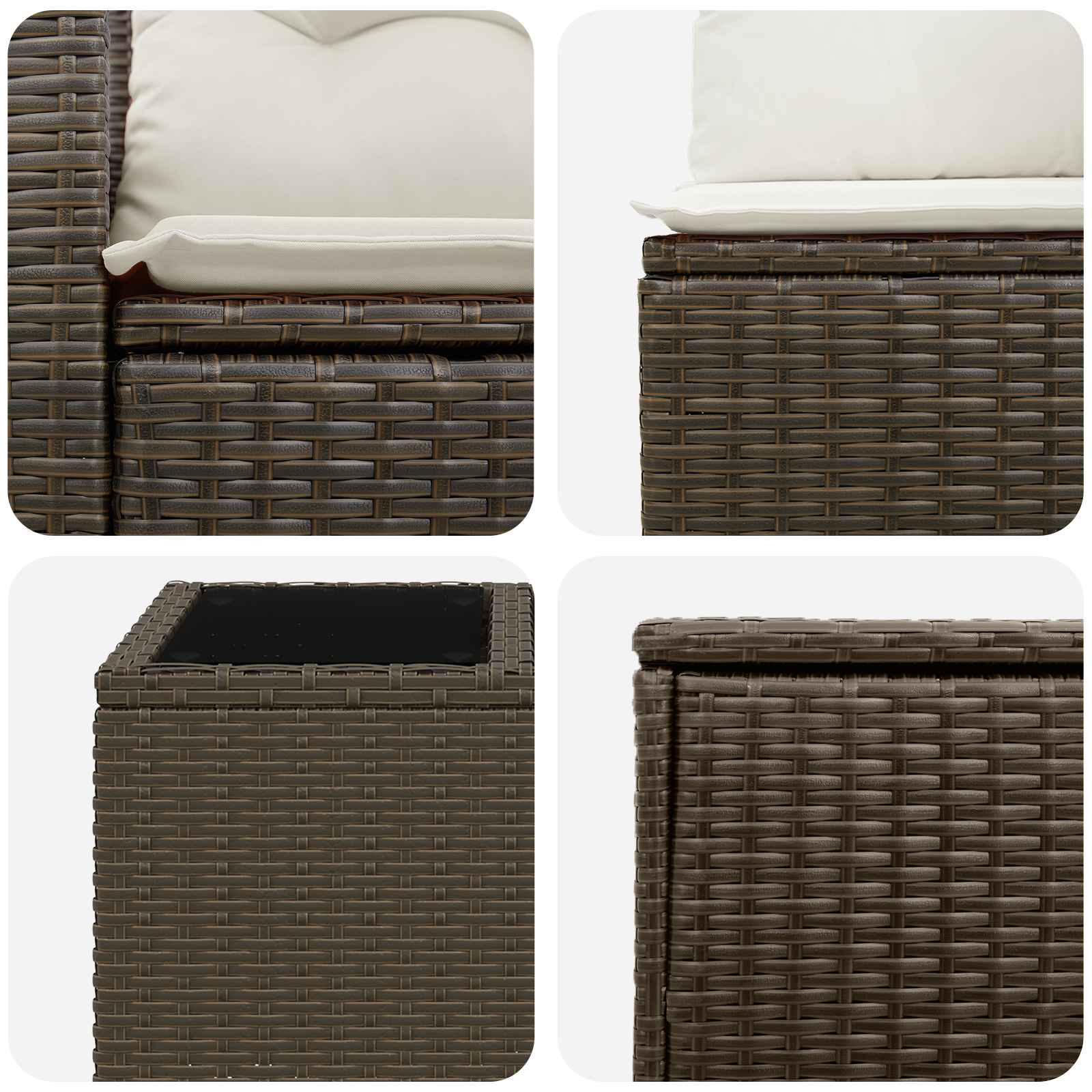vidaXL Zestaw Sof 6 szt. Brązowy i kremowy biały