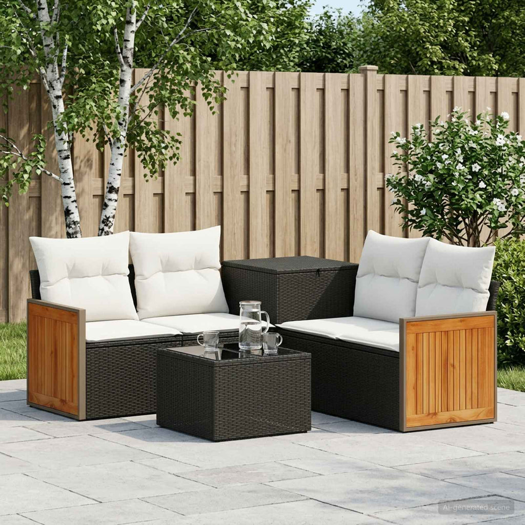 vidaXL Zestaw Sof 6 szt. Czarny i kremowo-biały