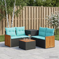 vidaXL Zestaw Sof 6 szt. Czarny i niebieski 55 x 55 x 37 cm