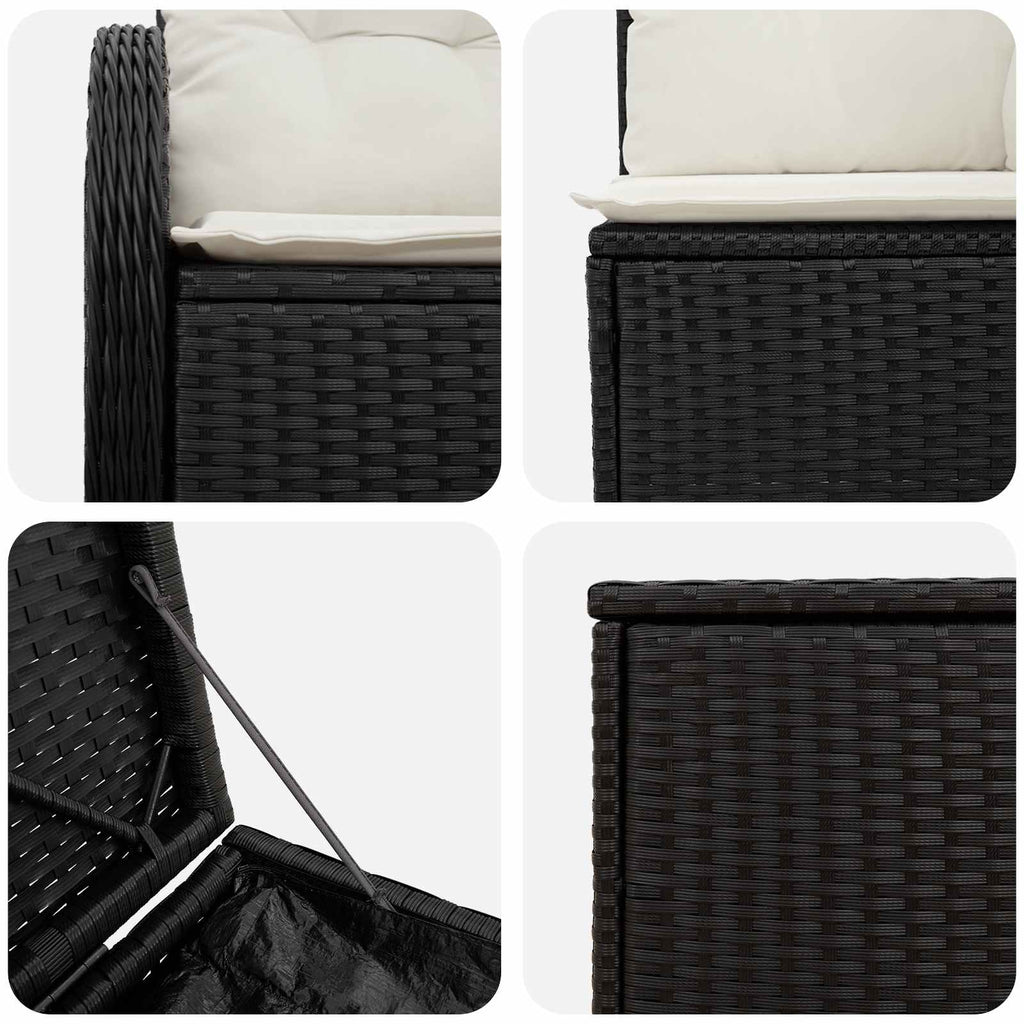 vidaXL Zestaw Sof 5 szt. Czarny i kremowo-biały