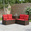 vidaXL Zestaw Sof 5 szt. Brązowy i czerwony