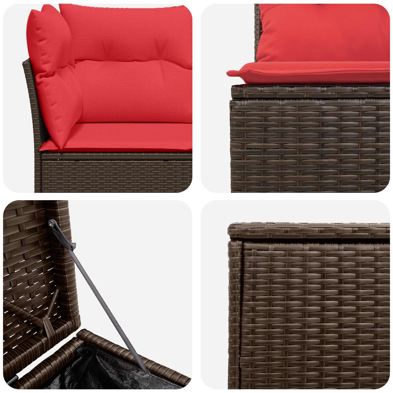 vidaXL Zestaw Sof 5 szt. Brązowy i czerwony