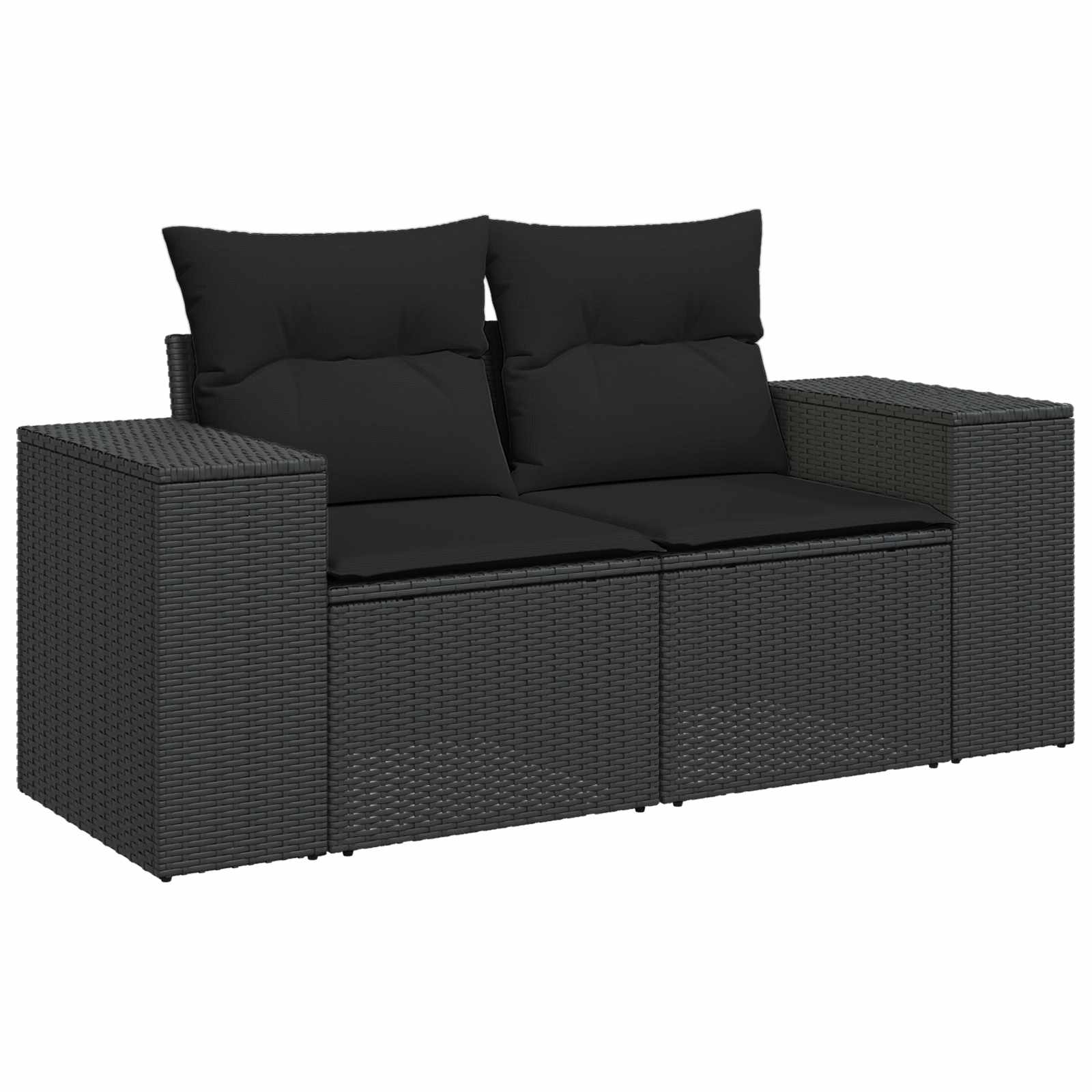 vidaXL Zestaw Sof 5 szt. Czarny Rattan polietylenowy i stal