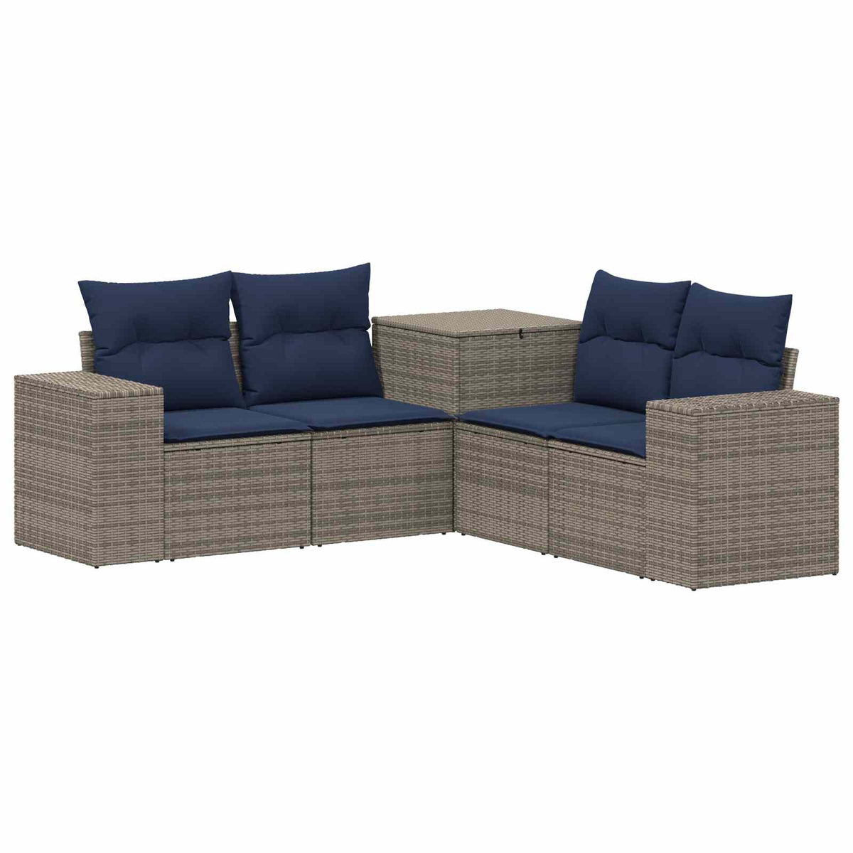 vidaXL Zestaw Sof 5 szt. Szary i granatowy 200 x 200 x 85 cm