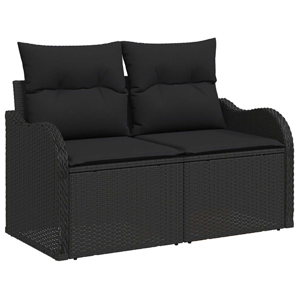 vidaXL Zestaw Sof 8 szt. Czarny Rattan polietylenowy i stal