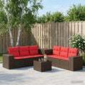 vidaXL Zestaw Sof 8 szt. Brązowy i czerwony