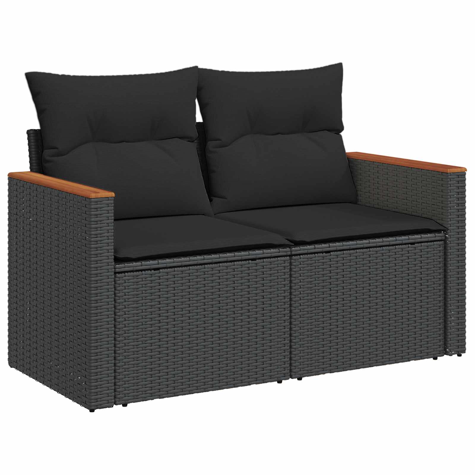 vidaXL Zestaw Sof 8 szt. Czarny Rattan polietylenowy i stal