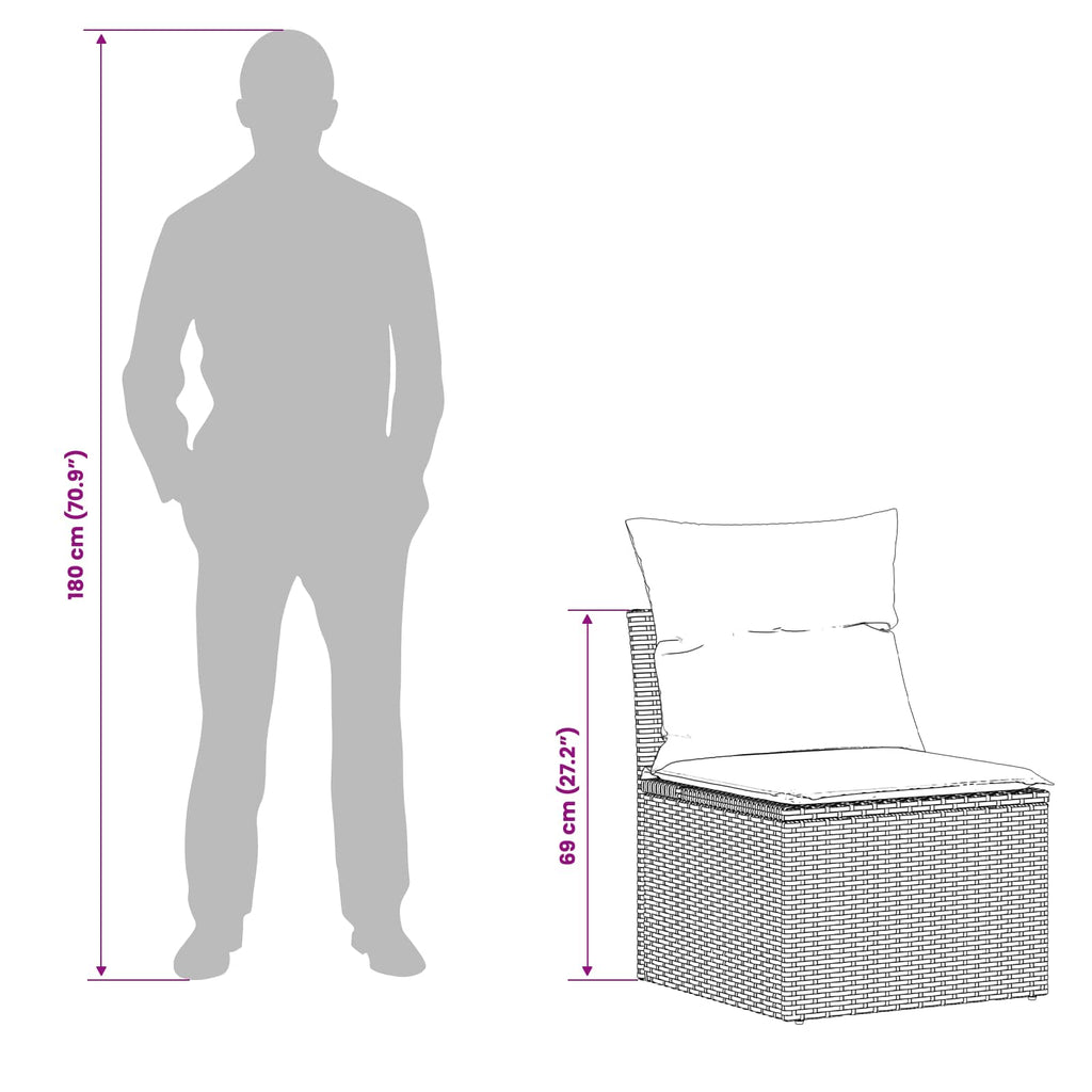 vidaXL Zestaw Sof 7 szt. Beżowy i jasnoszary