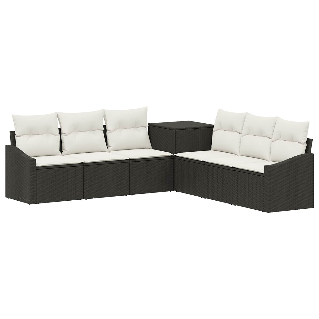 vidaXL Zestaw Sof 7 pcs Czarny i kremowo-biały