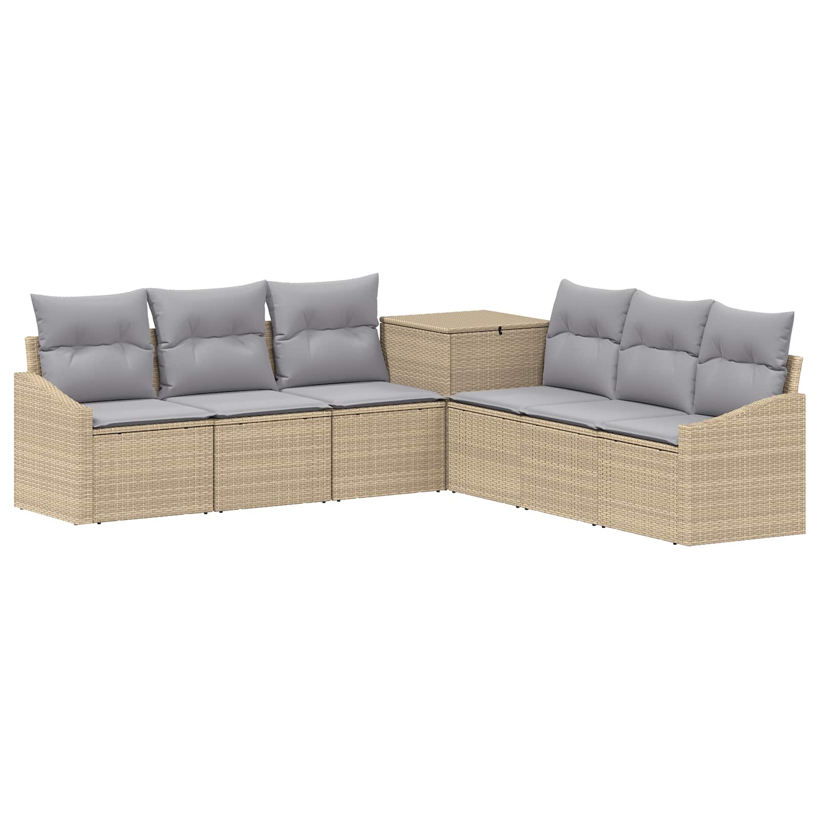 vidaXL Zestaw Sof 7 pcs Beżowy i jasnoszary