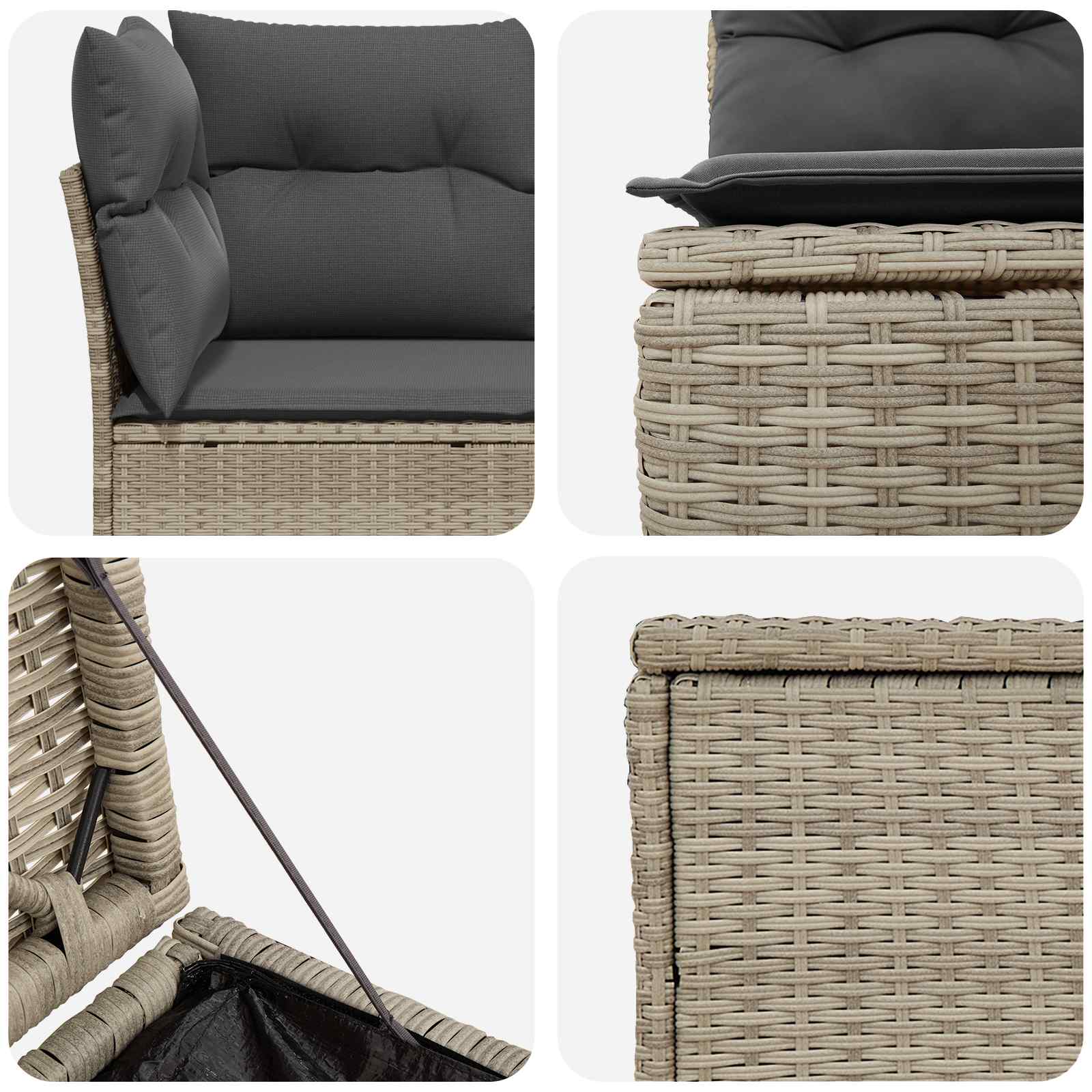 vidaXL Zestaw Sof 7 pcs Jasnoszary i ciemnoszary