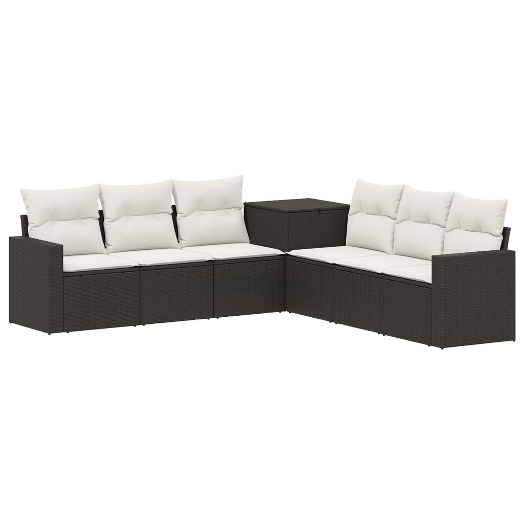 vidaXL Zestaw Sof 7 pcs Czarny i kremowo-biały