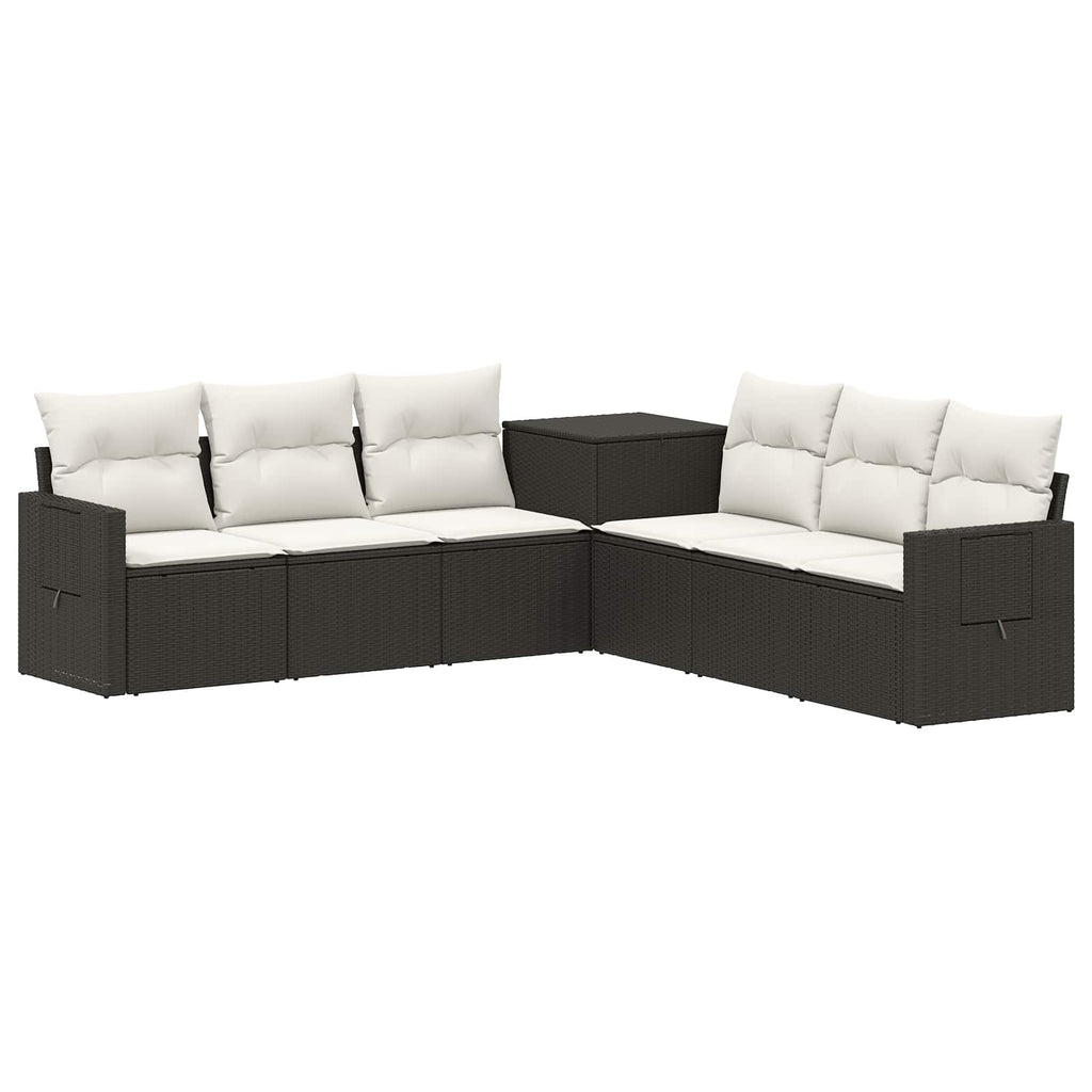 vidaXL Zestaw Sof 7 pcs Czarny i kremowo-biały