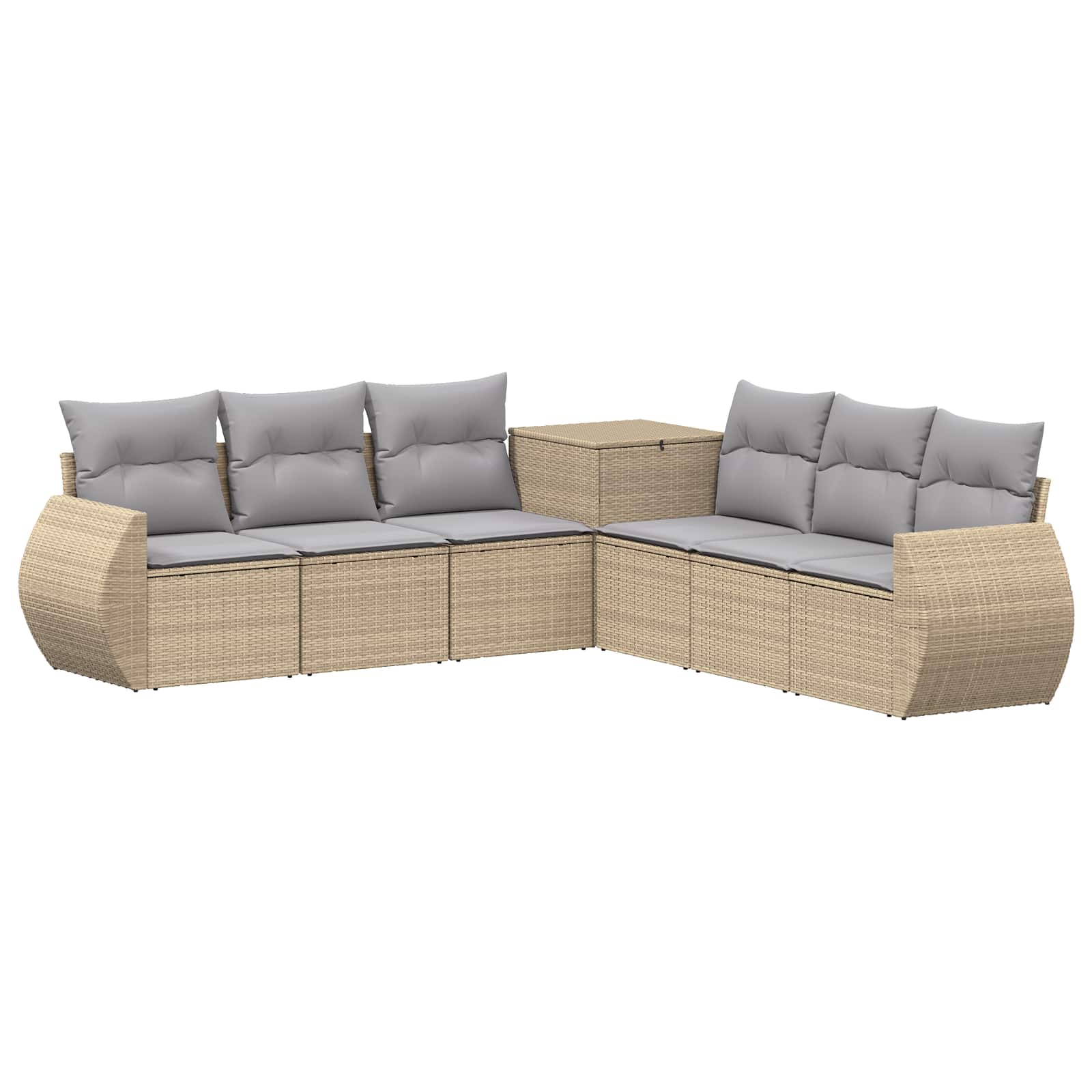 vidaXL Zestaw Sof 7 pcs Beżowy i jasnoszary