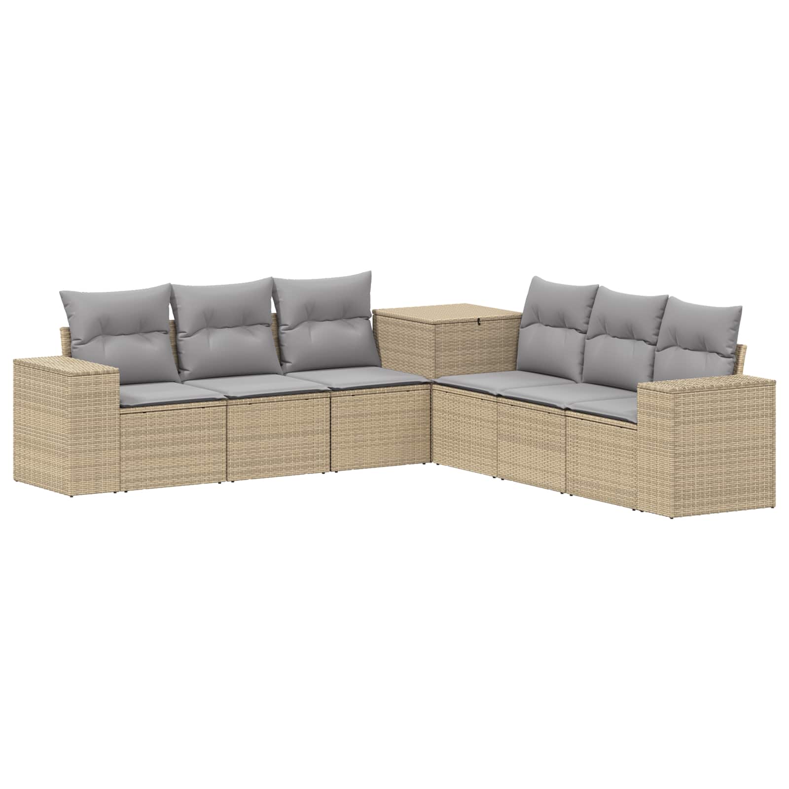 vidaXL Zestaw Sof 7 pcs Beżowy i jasnoszary