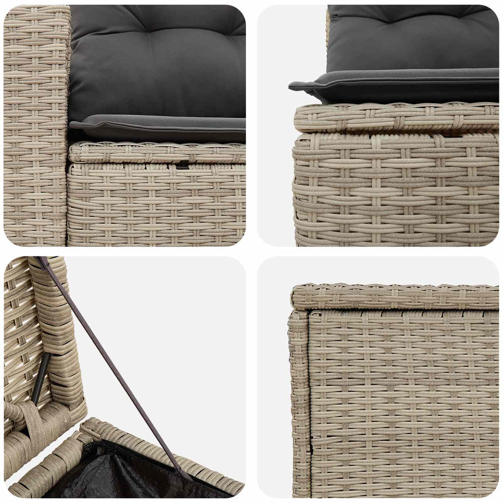 vidaXL Zestaw Sof 7 pcs Jasnoszary i ciemnoszary