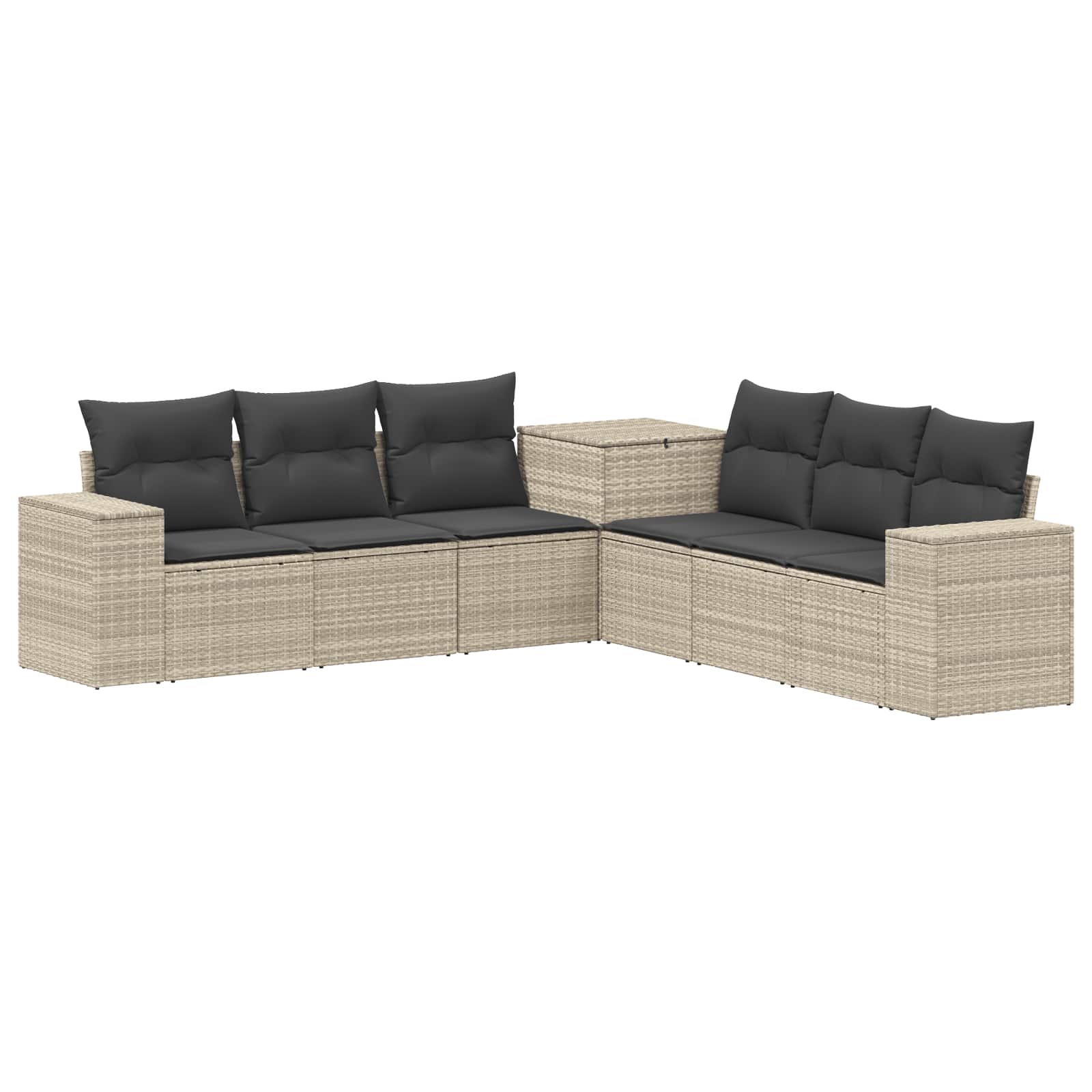 vidaXL Zestaw Sof 7 pcs Jasnoszary i ciemnoszary