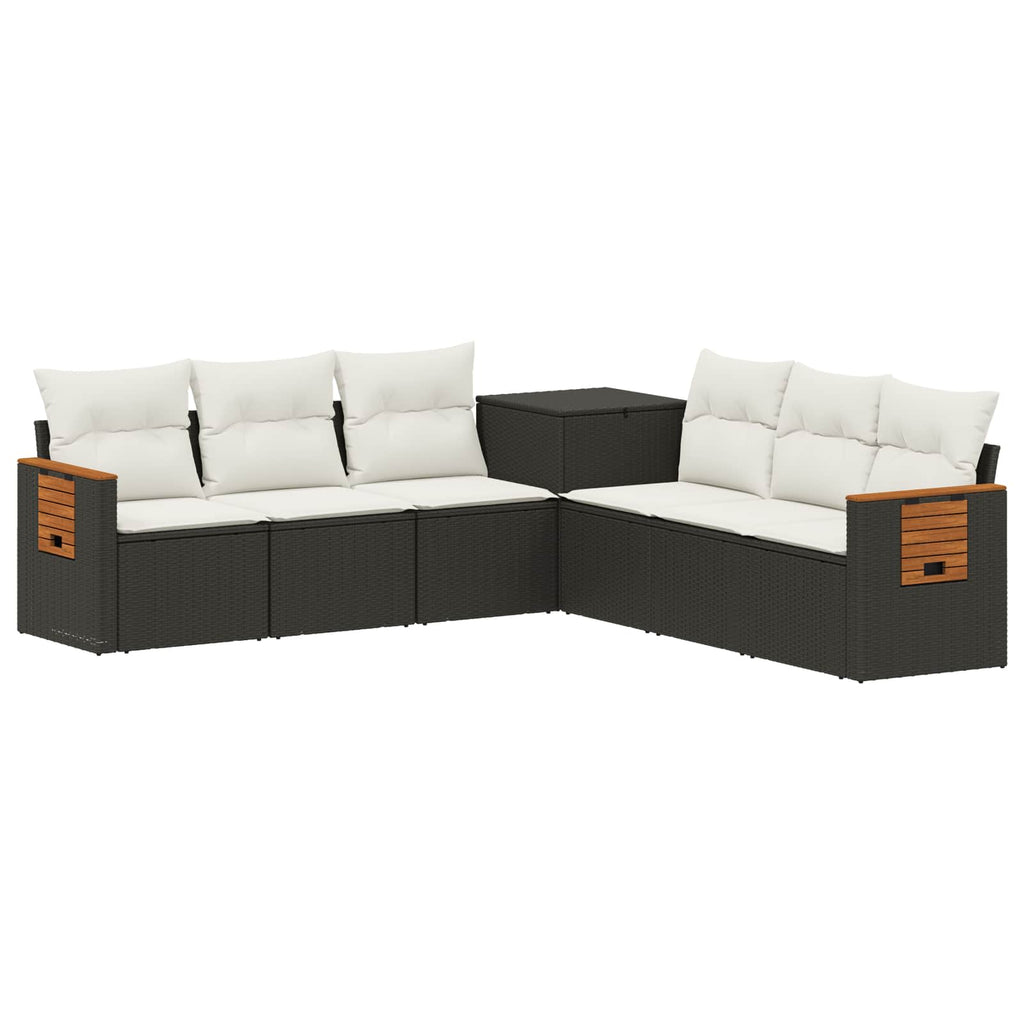 vidaXL Zestaw Sof 7 pcs Czarny i kremowo-biały
