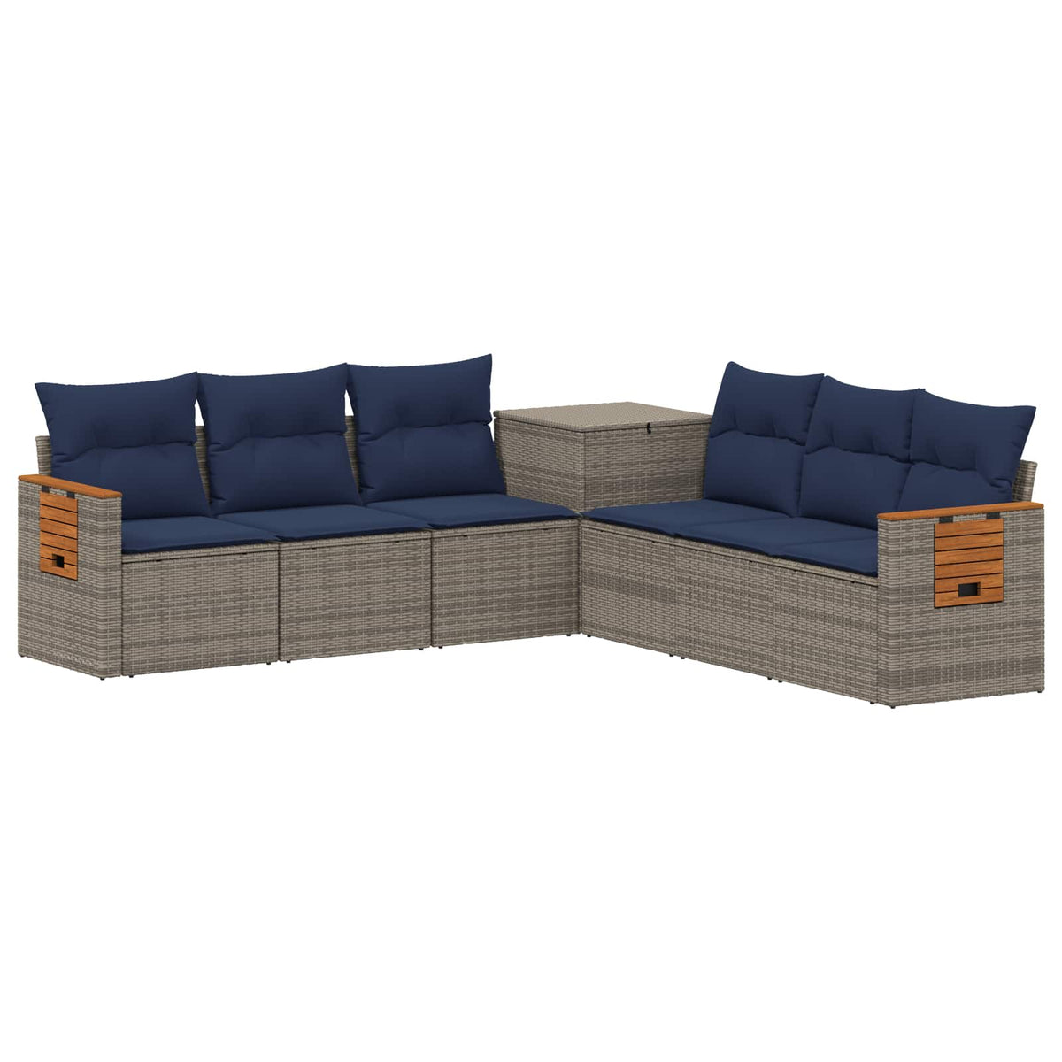 vidaXL Zestaw Sof 7 szt. Szary i granatowy 123 x 62 x 69 cm