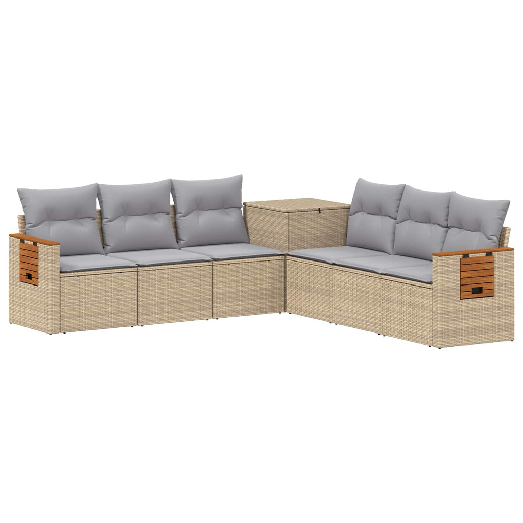 vidaXL Zestaw Sof 7 pcs Beżowy i jasnoszary