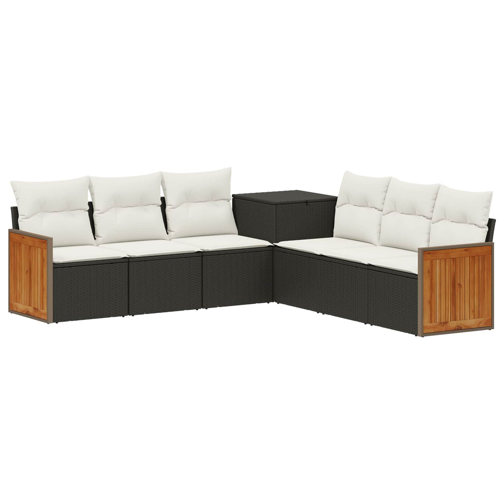 vidaXL Zestaw Sof 7 pcs Czarny i kremowo-biały