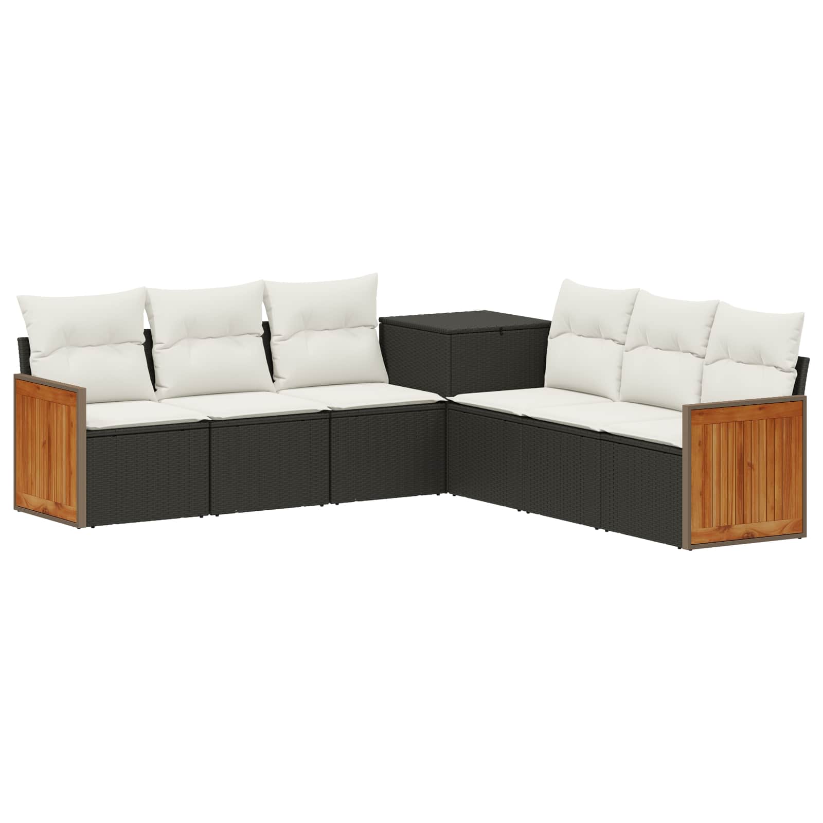 vidaXL Zestaw Sof 7 pcs Czarny i kremowo-biały