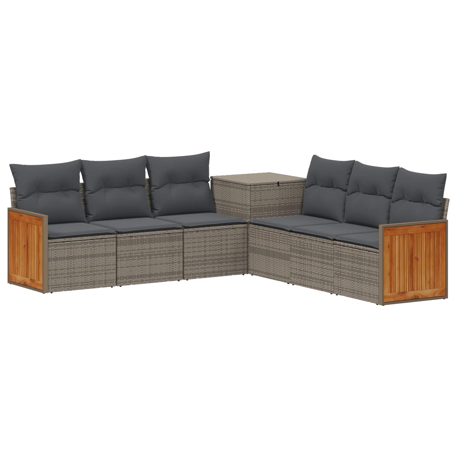vidaXL Zestaw Sof 7 pcs Szary i ciemnoszary