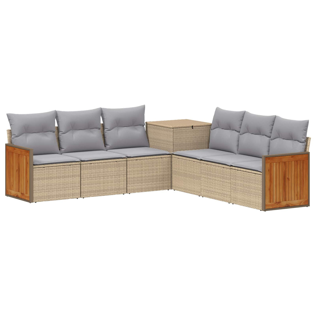vidaXL Zestaw Sof 7 pcs Beżowy i jasnoszary