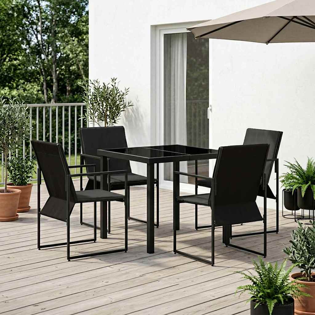 vidaXL Zestaw do jadalni w ogrodzie 5 pcs Czarny i antracyt