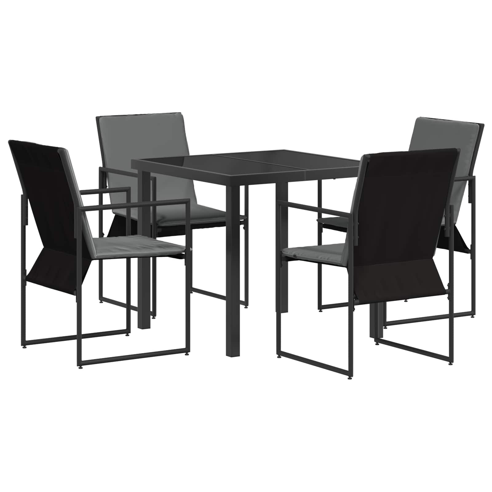 vidaXL Zestaw do jadalni w ogrodzie 5 pcs Czarny i antracyt