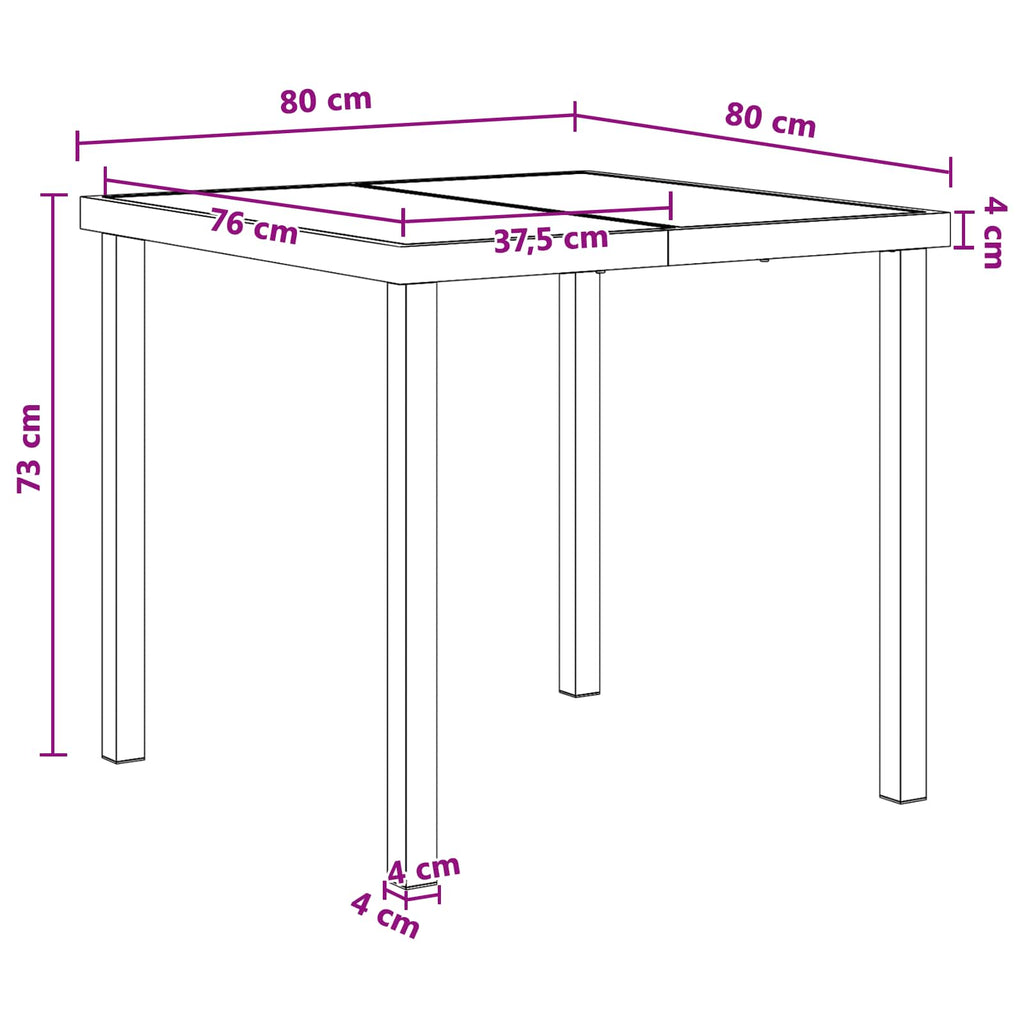 vidaXL Zestaw do jadalni w ogrodzie 5 pcs Czarny i antracyt