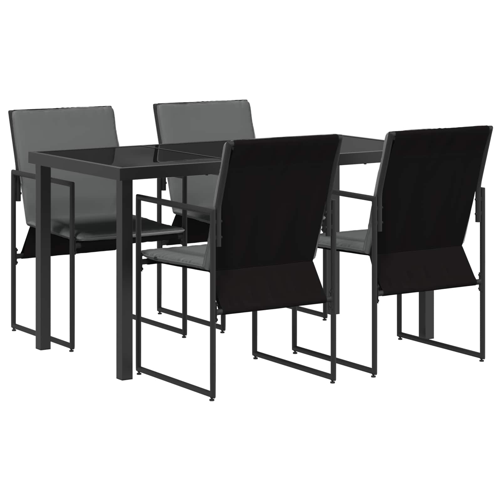vidaXL Zestaw do jadalni w ogrodzie 5 pcs Czarny i antracyt