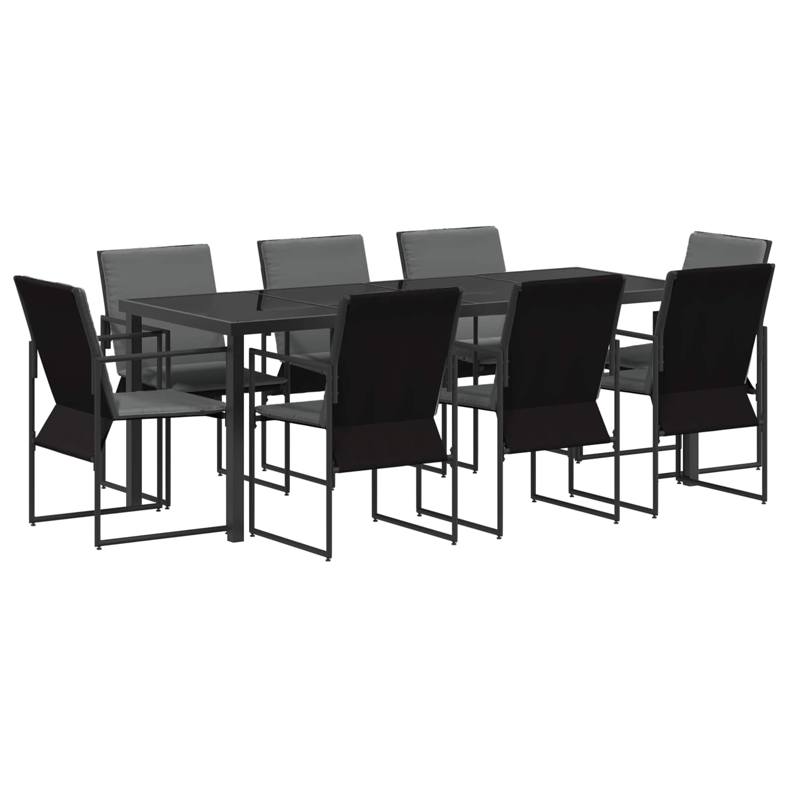 vidaXL Zestaw do jadalni w ogrodzie 9 pcs Czarny i antracyt