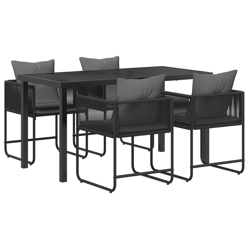 vidaXL Zestaw do jadalni w ogrodzie 5 pcs Czarny i antracyt