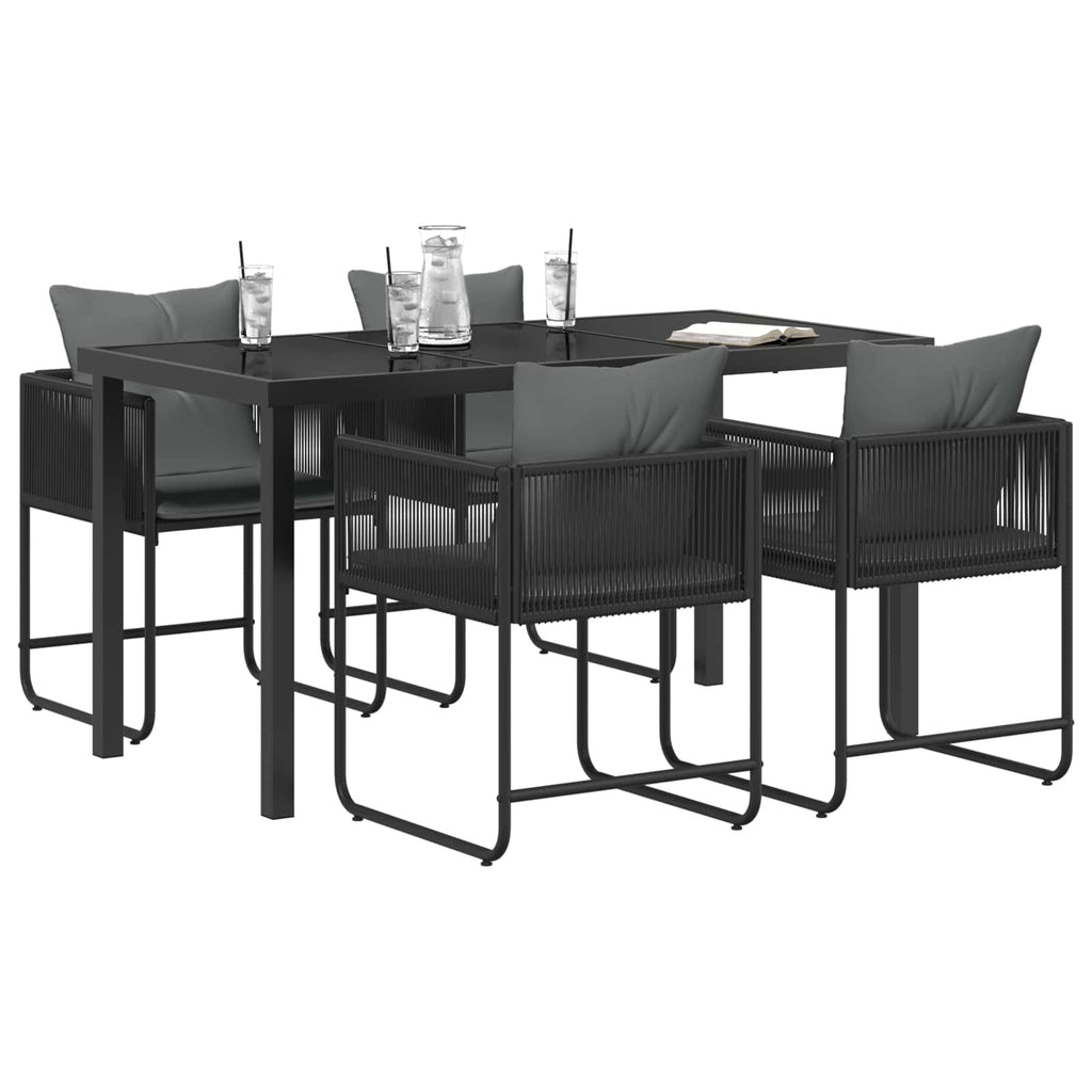 vidaXL Zestaw do jadalni w ogrodzie 5 pcs Czarny i antracyt