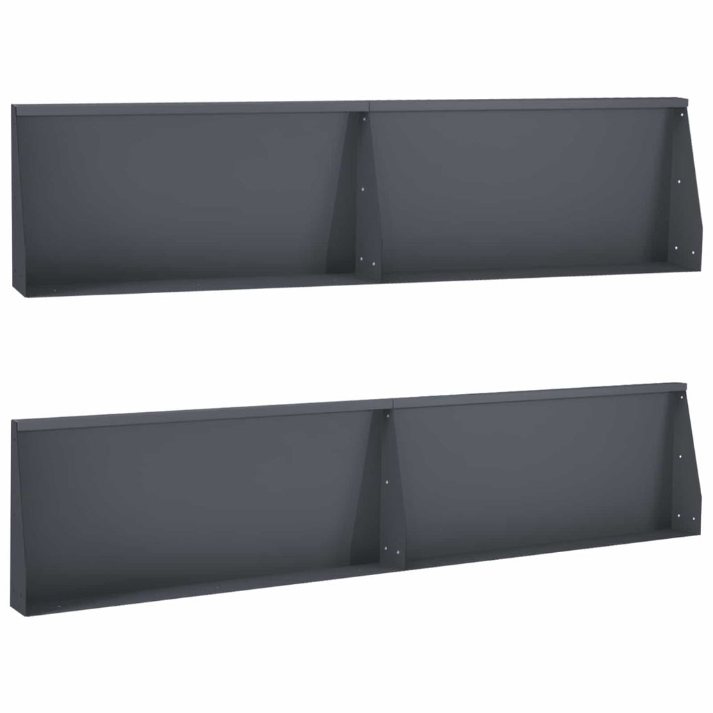 vidaXL Mur oporowy 4 szt. 100 x 12 x 40 cm Stal antracytowy