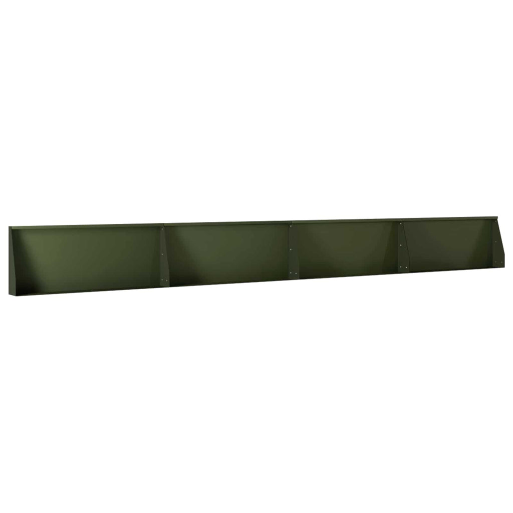 vidaXL Mur oporowy 4 szt. 100 x 12 x 40 cm Stal Oliwkowy zielony