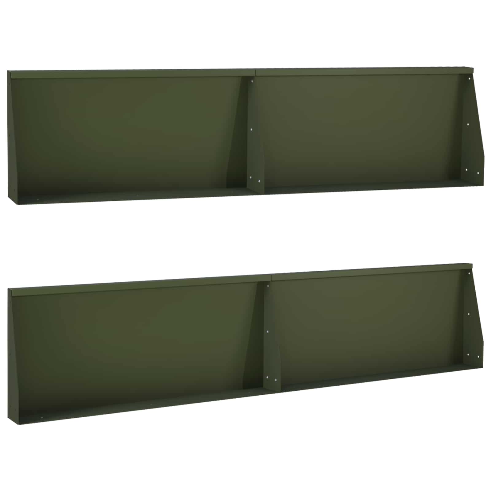 vidaXL Mur oporowy 4 szt. 100 x 12 x 50 cm Stal Oliwkowy zielony