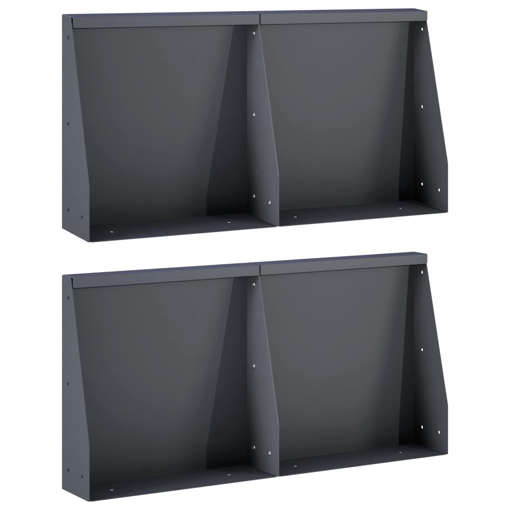 vidaXL Mur oporowy 4 szt. 40 x 12 x 30 cm Stal antracytowy