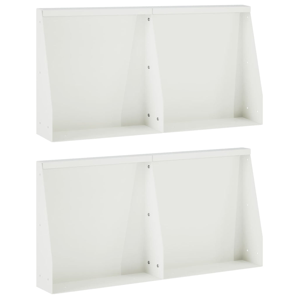 vidaXL Mur oporowy 4 szt. 40 x 12 x 40 cm Stal Biały