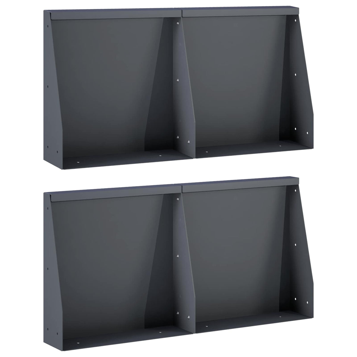 vidaXL Mur oporowy 4 szt. 40 x 12 x 40 cm Stal antracytowy