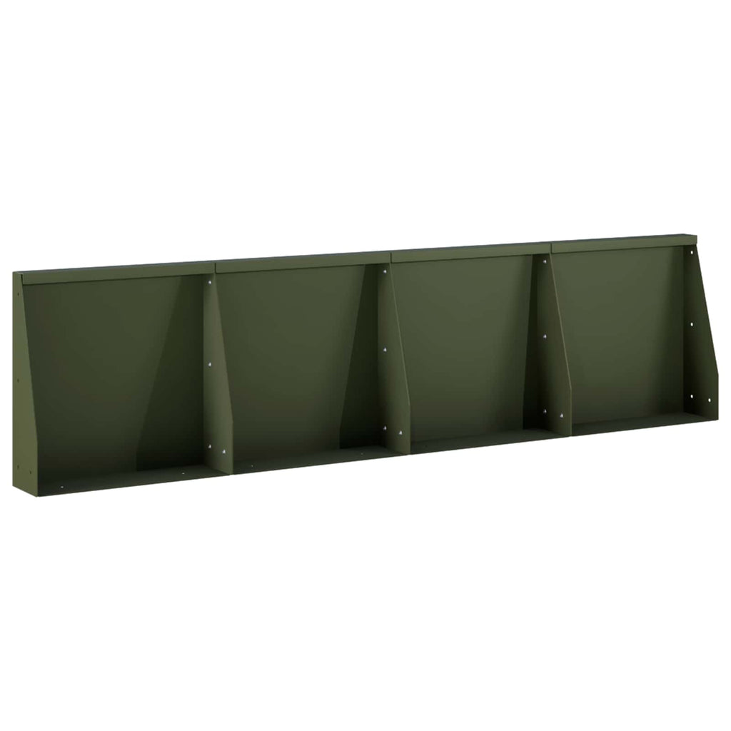 vidaXL Mur oporowy 4 szt. 40 x 12 x 40 cm Stal Oliwkowy zielony