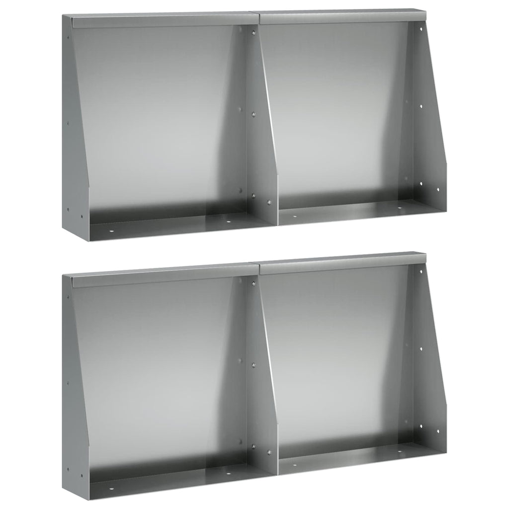 vidaXL Mur oporowy 4 szt. 40 x 12 x 40 cm Stal ocynkowana srebrny