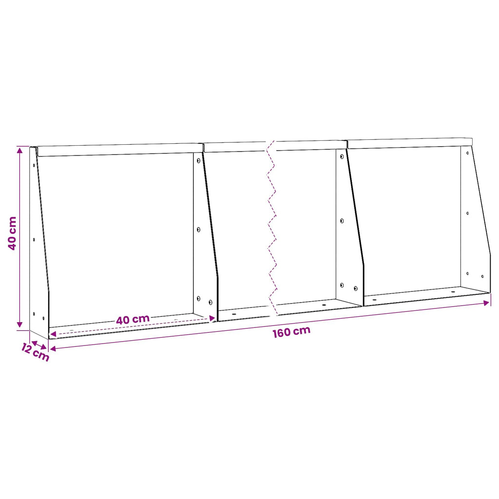 vidaXL Mur oporowy 4 szt. 40 x 12 x 40 cm Stal kortenowska Rdzawy