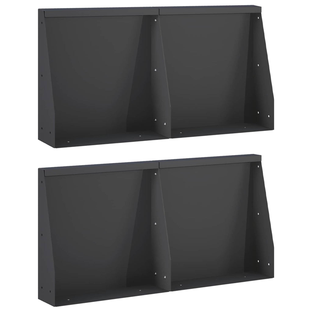 vidaXL Mur oporowy 4 szt. 40 x 12 x 50 cm Stal Czarny